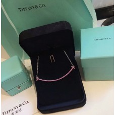 Naszyjnik Tiffany Tiffany T Pink Swarovski Diamonds Double T Smile Pendant Large
