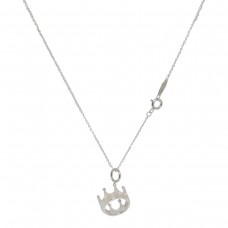 Naszyjnik Tiffany Crown Charm ze srebra próby 925, wykonany z 18-karatowego białego złota, długość 41 cm