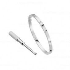 Bransoletka Cartier Love SM z 10 diamentami, białe złoto Bransoletka Cartier Love SM z 10 diamentami, białe złoto