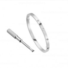Bransoletka Cartier Love SM z 6 diamentami, wersja z białego złota Bransoletka Cartier Love SM z 6 diamentami, wersja z białego złota