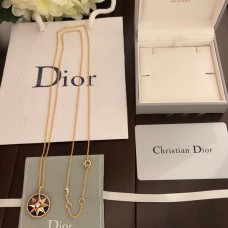 Dior Rose Des Vents Lapis Lazuli 8-punktowa gwiazda wisiorek długi naszyjnik z żółtego złota