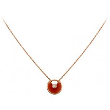 Naszyjnik z diamentami Amulette de Cartier z karneolu w żółtym złocie, białym złocie i różowym złocie