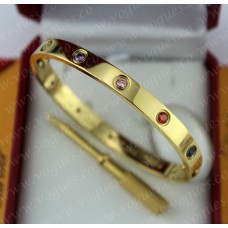 Bransoletka Cartier Love z żółtego złota z kolorowymi diamentami