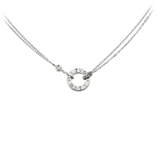 Naszyjnik Cartier Love z białego złota z diamentami