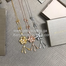Naszyjniki Bvlgari Divas Dream Flower z diamentami, białe złoto, żółte złoto i różowe złoto
