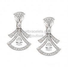 Kolczyki Bvlgari Divas Dream Openwork Elements z diamentami, białe złoto, kopia