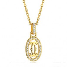 Naszyjnik z logo Cartier Double C w żółtym złocie z diamentami