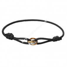 Bransoletka Cartier Trinity Black Rope z białego złota/żółtego złota/różowego złota