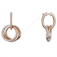 Kolczyki Cartier Trinity z białego złota/żółtego złota/różowego złota z diamentami