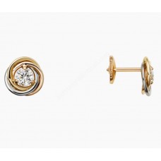 Kolczyki Cartier Trinity z białego/żółtego/różowego złota z 2 diamentami