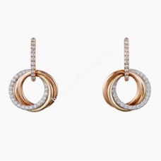 Kolczyki Cartier Trinity z białego/żółtego/różowego złota z diamentami