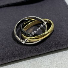 Pierścionek Cartier Trinity z białego/żółtego złota z czarną ceramiką