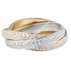 Pierścionek Cartier Trinity z białego złota/żółtego złota/różowego złota z diamentami