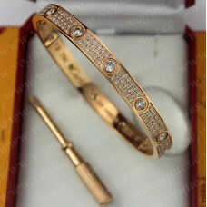 Bransoletka Cartier Love z różowego złota z diamentami i diamentami