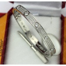 Bransoletka Cartier Love z białego złota z diamentami