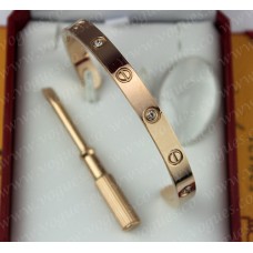 Bransoletka Cartier Semi-Open Love z różowego złota z 4 diamentami