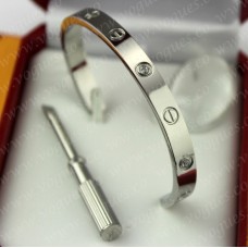 Bransoletka Cartier Semi-Open Love z białego złota z 4 diamentami