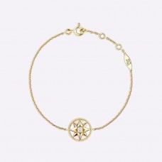 Bransoletka z ogniwami w kształcie ośmioramiennej gwiazdy z żółtego złota z kolekcji Celebrity Same Christian Dior Rose Des Vents White MOP