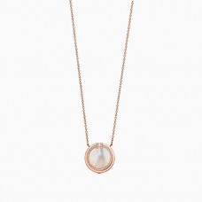 Naszyjnik Tiffany Double T z diamentami i masą perłową w srebrnym kolorze