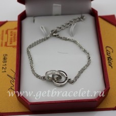 Bransoletka Cartier Love z białego złota z diamentami