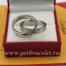 Pierścionek Cartier LOVE z białego złota z diamentami