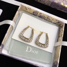 Dior Morden JADIOR Kolczyki koła z białego kryształu z logo i postarzanego złota z wytłoczonym wzorem w kolorze białym, biżuteria damska