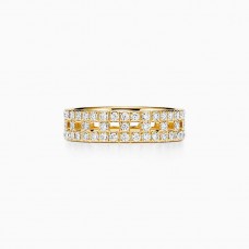 Pierścionek Tiffany Female Tiffany T z diamentami o szerokości 5,5 mm, z białego/żółtego złota