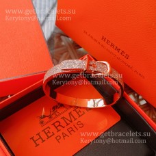Bransoletka Hermes Boucle Sellier w kolorze różowego złota z diamentami Pave UK