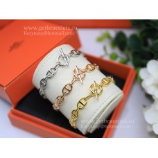 Bransoletka Hermes Chaine DAncre Small w kolorze srebrnym/żółtym złocie/różowym złocie, elegancka