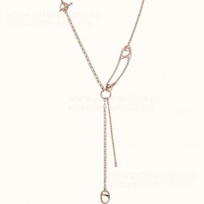 Naszyjnik Hermes Chaine DAncre Punk Lariat w kolorze różowego złota/srebra