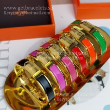 Bransoletka Hermes Clic Cadenas z emalii z zamkiem w kolorze żółtego złota. Sprzedaż