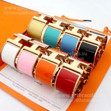 Bransoletka Hermes Clic Clac H Extra Wide Enamel Rose Gold GM 33MM Luxury