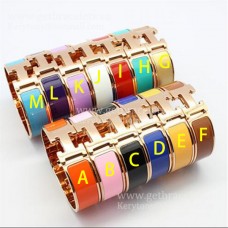 Bransoletka Hermes Clic Clac HH Enamel Multi-Corlored w kolorze różowego złota MM 18MM Sprzedaż