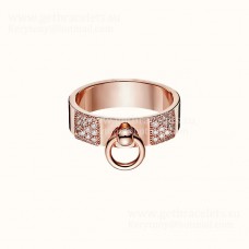 Pierścionek Hermes Collier de Chien z diamentami, żółte złoto/różowe złoto, wyprzedaż biżuterii damskiej w USA