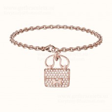 Bransoletka Hermes Constance Amulette z różowego złota z diamentami