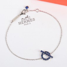 Bransoletka Hermes Finesse z niebieskimi kamieniami spineli w białym złocie