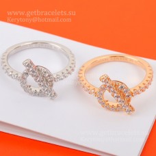 Pierścionek Hermes Finesse z diamentami, różowe złoto/białe złoto, biżuteria damska