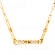 Naszyjnik-choker z diamentami Hermes Kelly Chaine w kolorze srebra/żółtego złota/różowego złota