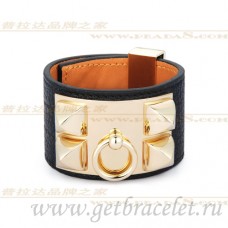 Bransoletka Hermes Collier de Chien w kolorze czarnym ze złotem