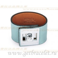 Bransoletka Hermes Kelly Dog w kolorze niebieskim ze srebrem