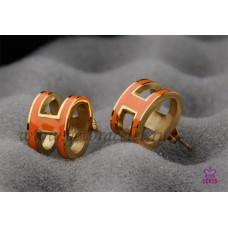 Kolczyki Hermes Pop H Orange w żółtym złocie