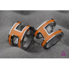 Kolczyki Hermes Pop H Orange w białym złocie