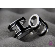 Kolczyki Hermes Pop H Black w białym złocie