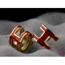 Kolczyki Hermes Pop H Red w żółtym złocie