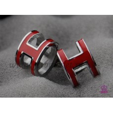 Kolczyki Hermes Pop H Red w białym złocie