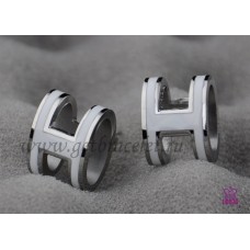 Kolczyki Hermes Pop H White z białego złota