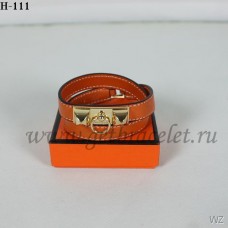 Bransoletka Hermes Rivale Double Wrap w kolorze pomarańczowo-złotym