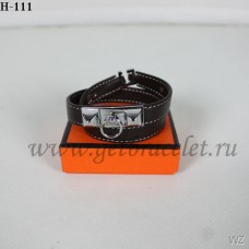 Bransoletka Hermes Rivale Double Wrap w kolorze czarno-srebrnym