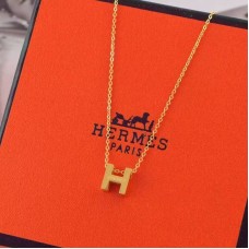 Naszyjnik Hermes „H” z żółtego złota