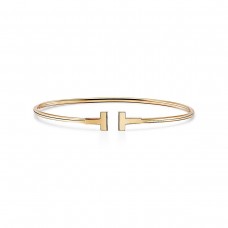 Bransoletka druciana Tiffany Co. Double T Ringent Silver/Żółte złoto/Różowe złoto
